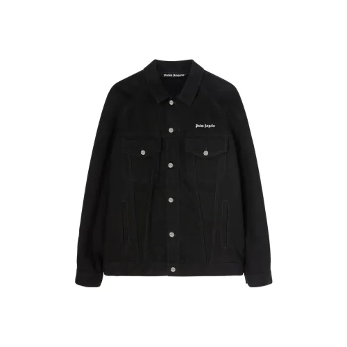 PALM ANGELS Logo Embroidered Buttoned Denim Jacket