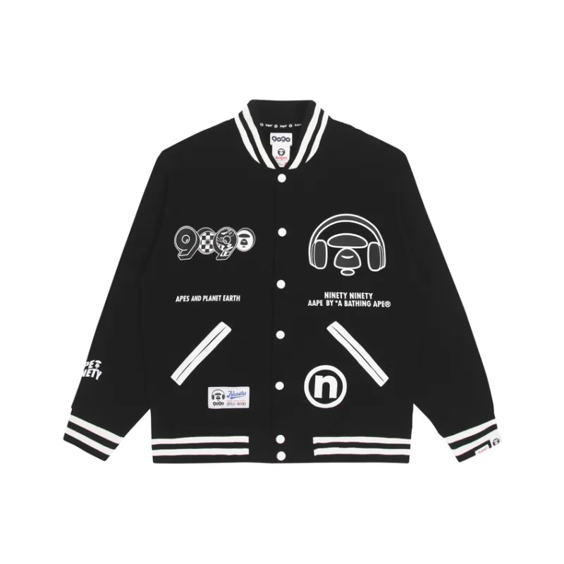 Bape X 9090 Graphic Varsity Jacket-0