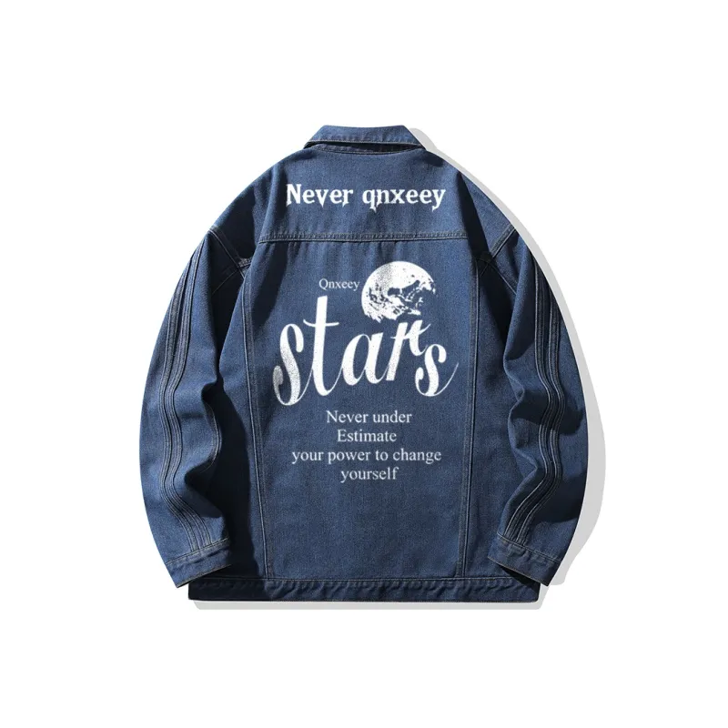 Qnxeey Denim Jackets & Coats Spring And Fall Season Unisex-0