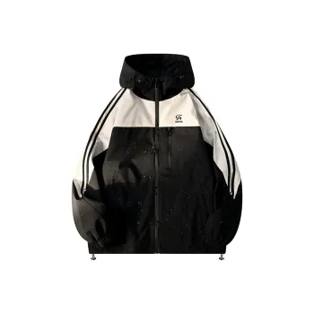 Lafetto Waterproof And Windproof Windbreaker Jacket Unisex Black