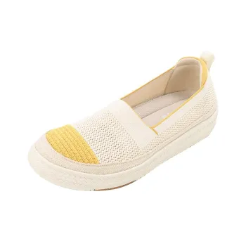 PANSY Panxi Japan Women's Slip on Espadrilles Flyknit Breathable Comfortable Color Block Women's