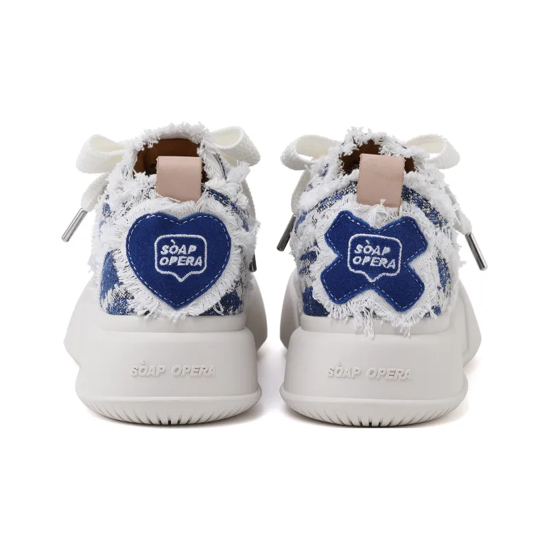 SOAP OPERA Basic Collection Canvas Shoes Unisex Low Top Blue/White-5