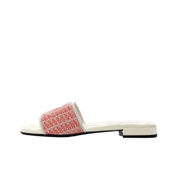 PRADA Rubber Sole Slip Resistant Slide Slippers Women's Red
