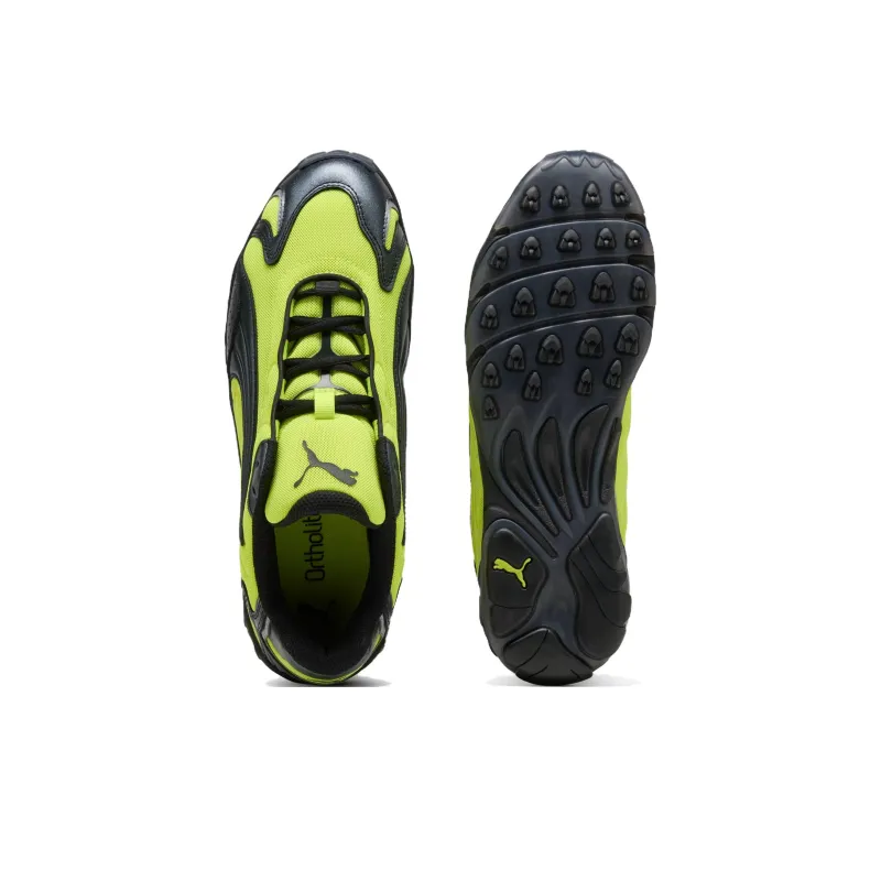 PUMA Inhale Slip Resistant And Breathable Low Top Casual Running Shoes Unisex Black Yellow-3