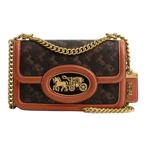 COACH Hero Coated Canvas Crossbody Bag, Shoulder Bag Small Size Women's Truffle With Amber