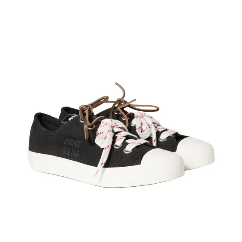 MIU MIU Low Top Canvas Shoes Women's Black-2