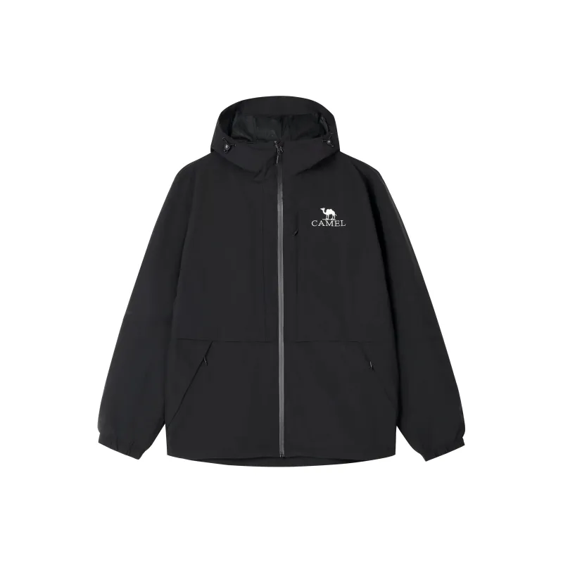 CAMEL All weather Waterproof And Windproof Casual Windbreaker Jacket Men's Phantom Black-0