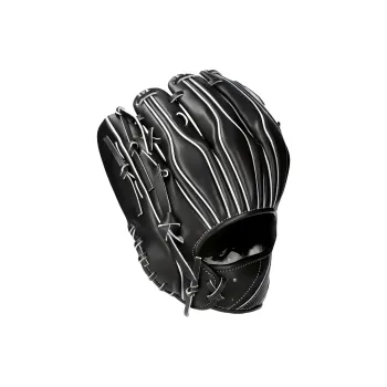 Asics Baseball Gloves Pitcher Glove Leather Unisex Black