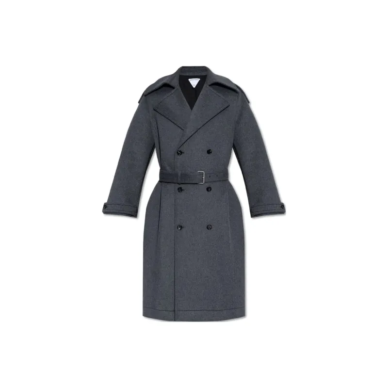 Bottega Veneta Belted Double Breasted Coat-0
