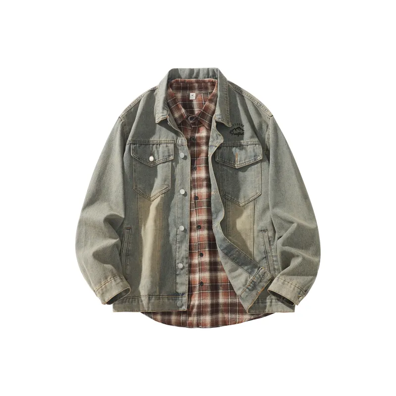 FASTFISH Denim Jacket Unisex Dark Gray-8