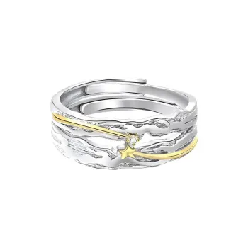 MAGICPOLE 925 Sterling Silver With Zircon Rings Unisex Silver