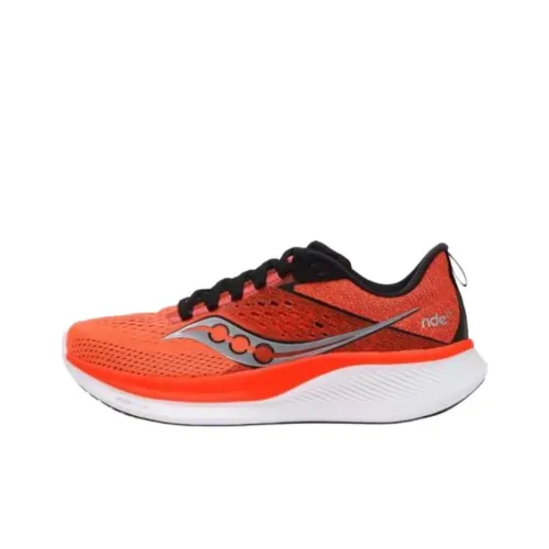 Saucony RIDE 17 Anti Slip Wear Resistant Low Top Casual Running Shoes Men's Red
