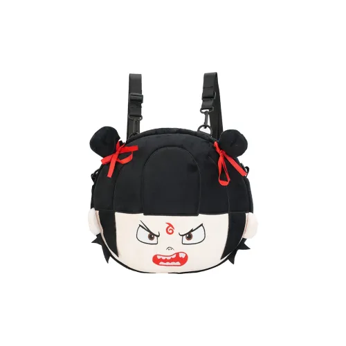 MINIPUDING Plush Backpack Women's Black