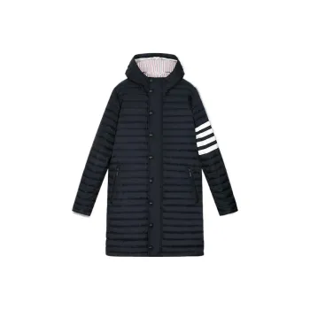 THOM BROWNE 4 Bar Hooded Down Coat