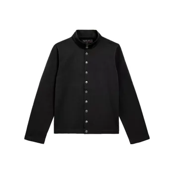 Agnes B. Nacre Snap button Cotton Cardigan
