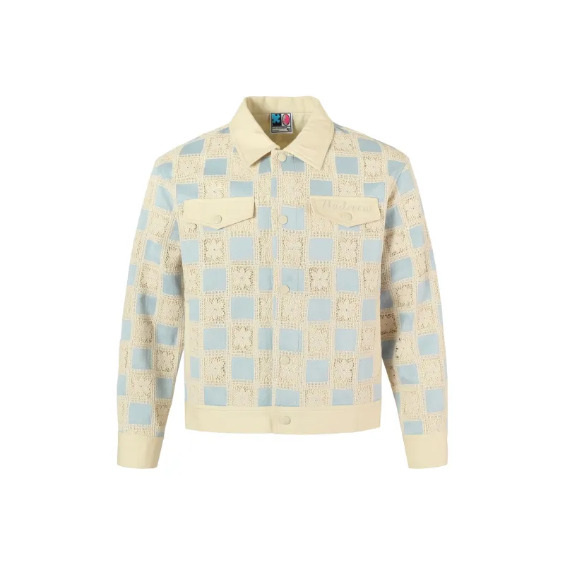 YADcrew Jackets Unisex Beige Blue-0