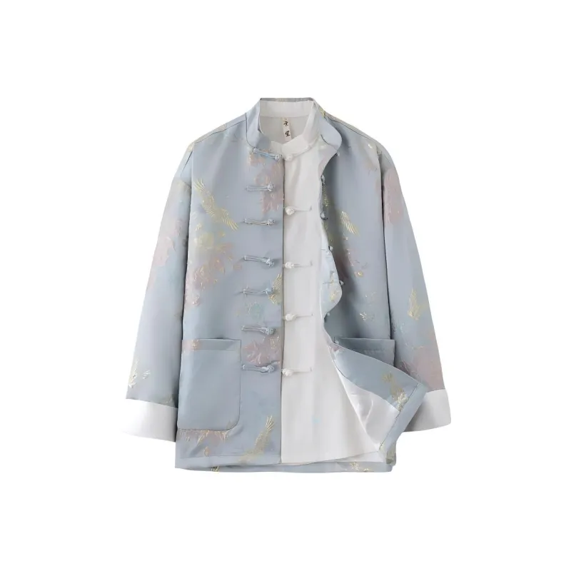 XUANSHENG Jackets Coats Men's Light Cyan-0