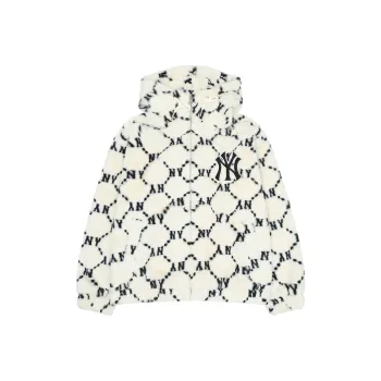 MLB Old Flower Velvet Jackets Unisex Cream