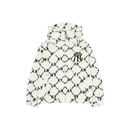 MLB Old Flower Velvet Jackets Unisex Cream