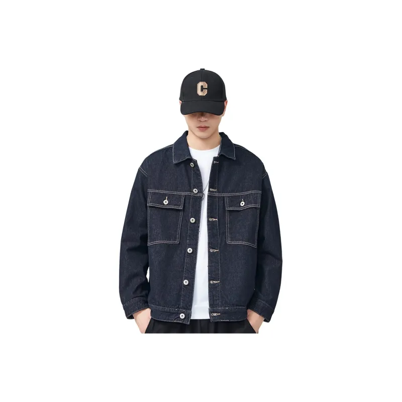 【dme】 Denim Jacket Unisex Dark Blue-0