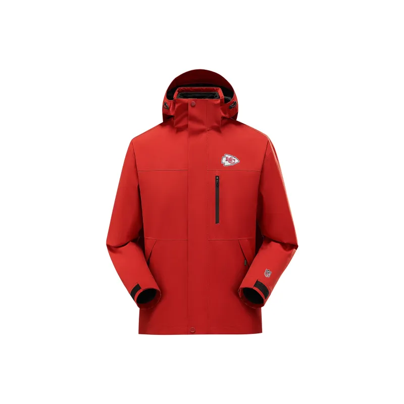NFL Waterproof And Windproof Windbreaker Jacket Unisex Orange Red-0