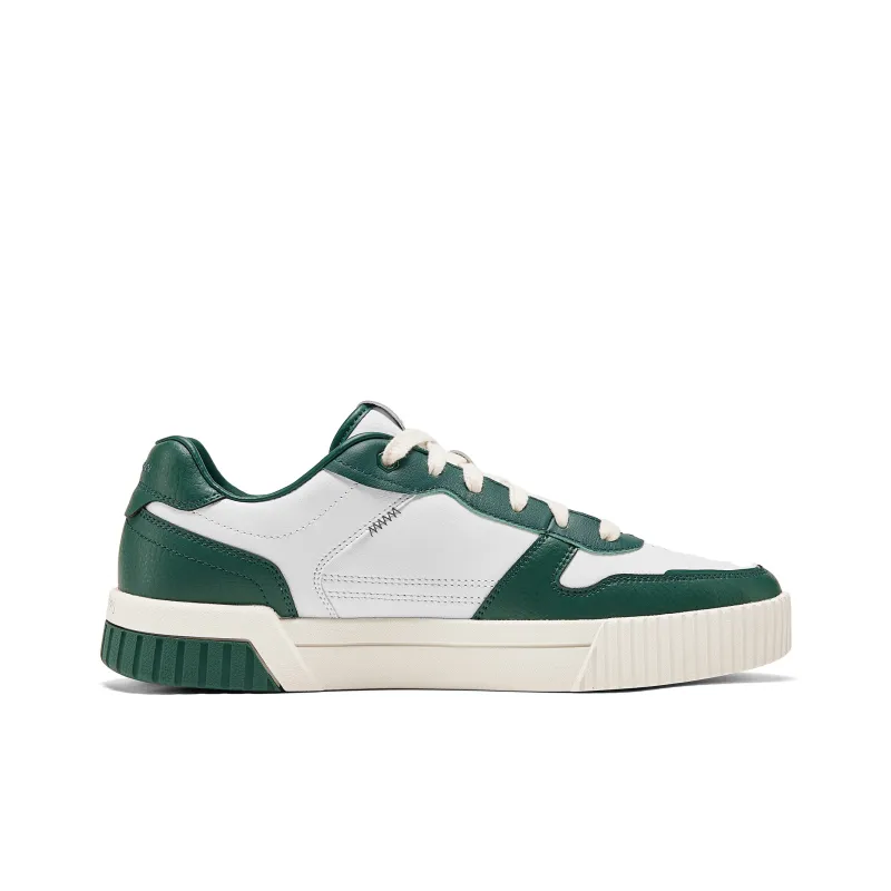 Skechers Court Classics Breathable Low Top Skateboard Shoes Men's White Green-1