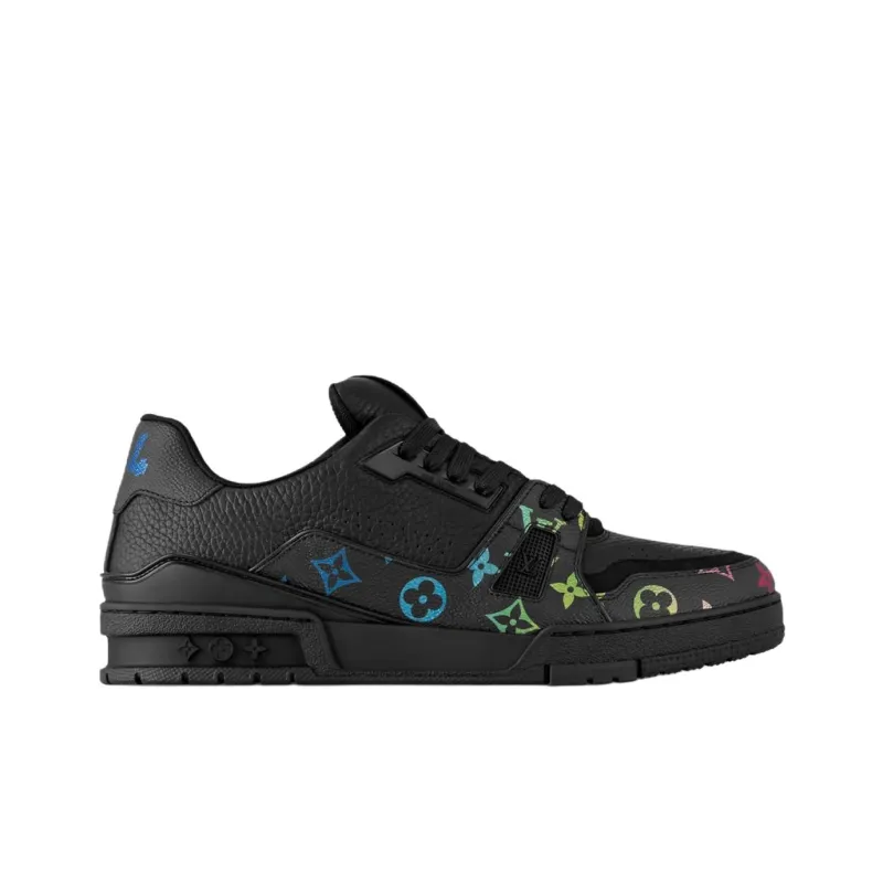 LOUIS VUITTON Trainer Low Top Skateboard Shoes Men's Black-1