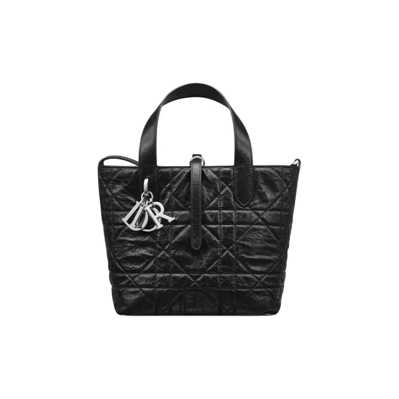 DIOR Toujours Calfskin Shoulder Bag, Crossbody Bag, Handbag Trumpets Women's Black-0