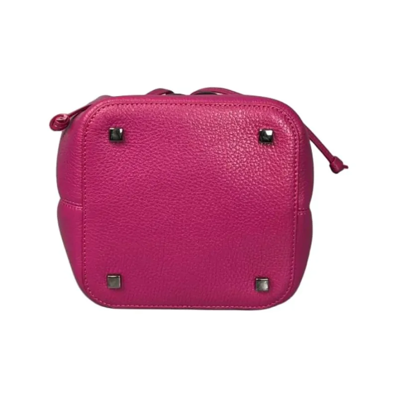 BPRIME Solid Color Bucket Bag, One Shoulder Handbag Women's Rose Red-3