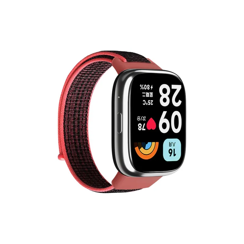ZHENGGUANG Watch Band Apple Red Beige Compatibility Nylon Material-14