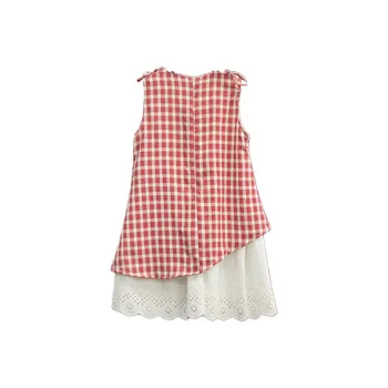 SISC Sleeveless Dress Women's Red Plaid