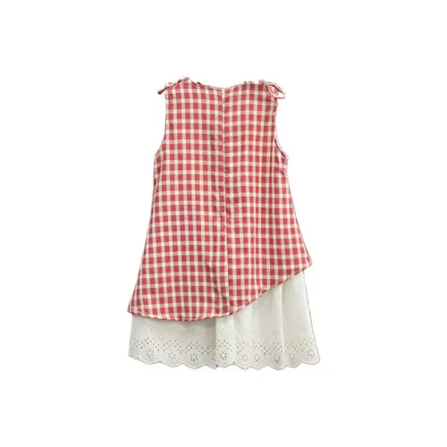 SISC Sleeveless Dress Women's Red Plaid