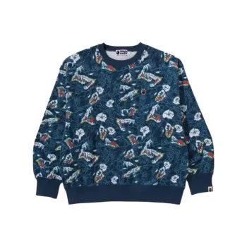 Bape Japanese Tattoo Camo Relaxed Fit Crewneck Sweatshirt