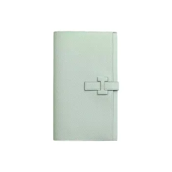 HERMES New H Passant Epsom Calfskin Wallet Women's 6W Menthe Mint Green