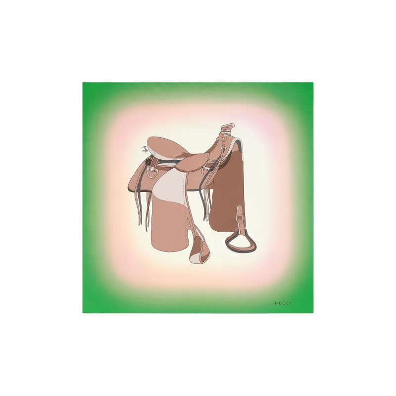 GUCCI Mulberry Silk Scarves Women's Green-0