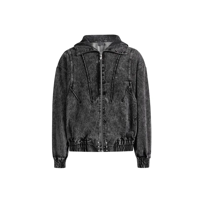 CHINISM Blackwater Series Denim Jacket Unisex Washed Black-0