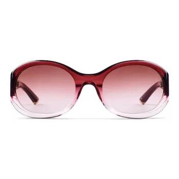 GUCCI Acetate Enamel Metal Oval Sunglasses Unisex Pink