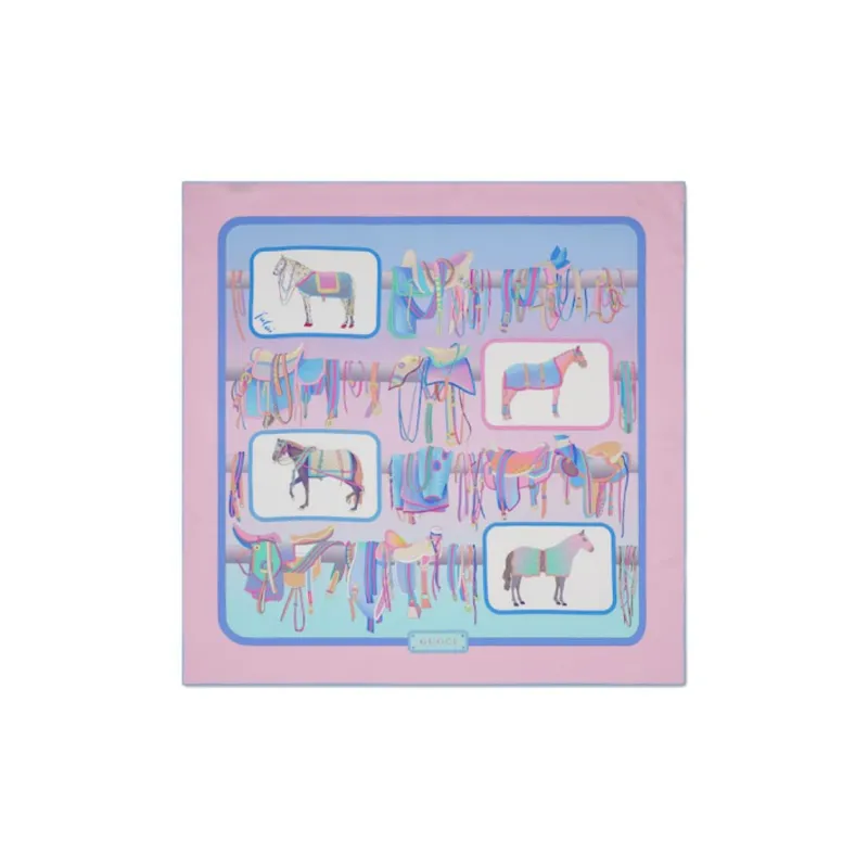 GUCCI Silk Scarves Women's Pink-0