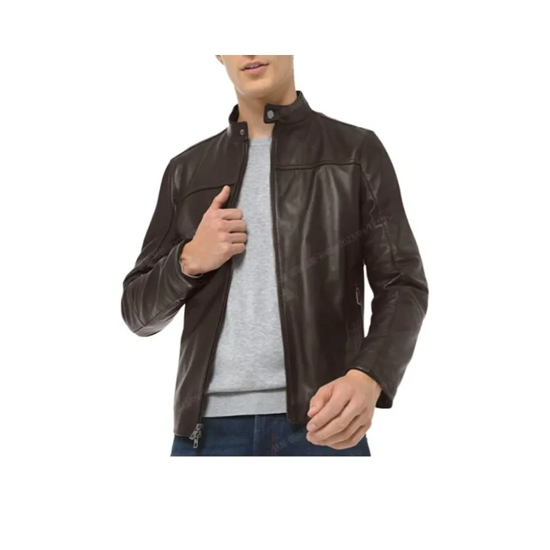 MICHAEL KORS Leather Racer Jacket-0