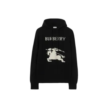 Burberry Ekd Intarsia Knit Hooded Jumper