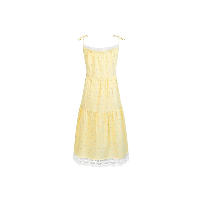 Mu Xiao Xin Slip Dress Women's Yellow-1
