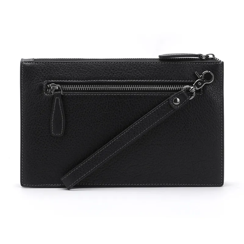 ELLE HOMME Cow Leather Clutch Regular Men's Black-2