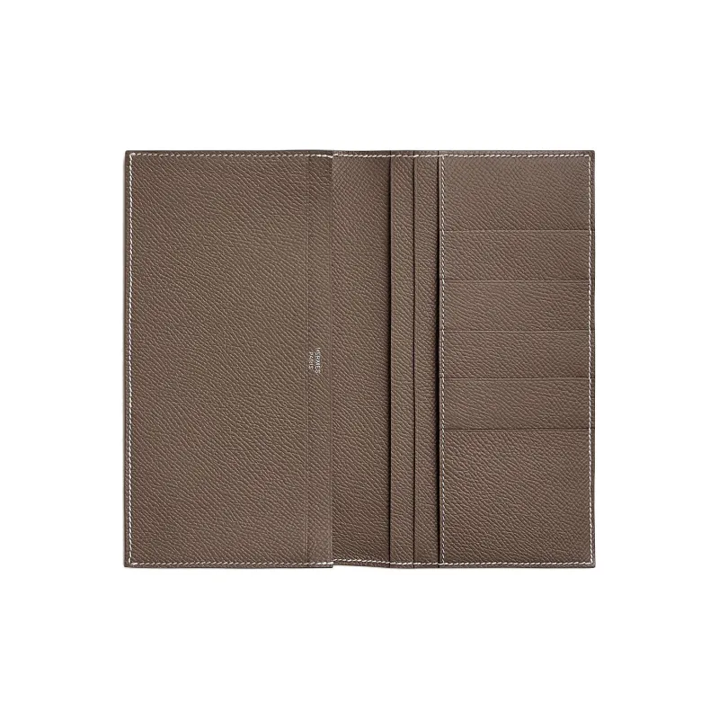 HERMES MC² Fleming Epsom Calfskin Wallet Men's 18 Etoupe Elephant Gray-1