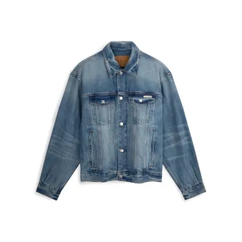 CALVIN KLEIN Denim Jacket Men's Denim Light Blue
