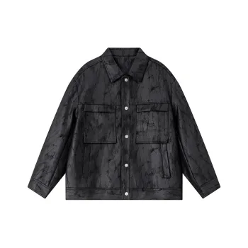 CAISEDI Jackets Coats Men's Black