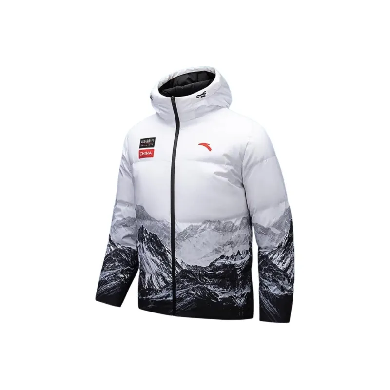 Anta Variety Training Collection Down Jacket Men's Pure White/All Over Print-0