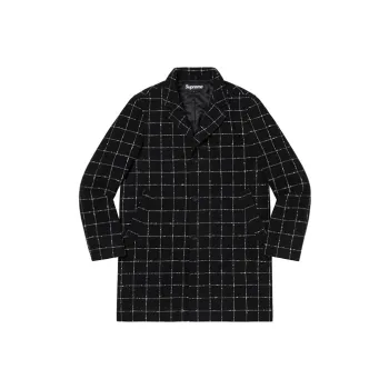 Supreme Wool Windowpane Overcoat