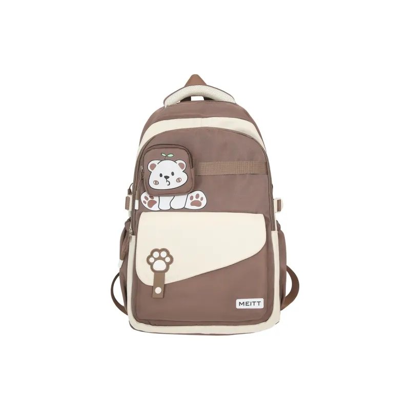 OUZIHUANG Nylon Backpack Regular Unisex Black/Purple/Red/Coffee/Orange-11