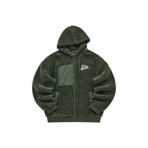 FILA FUSION BASEBALL Series Velvet Jackets Men Tale Jasper