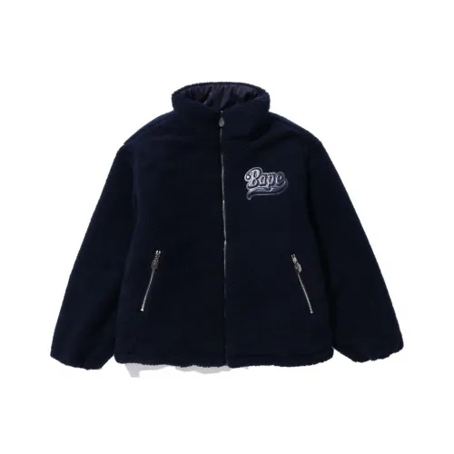 A BATHING APE Tonal Solid Camo Sherpa Reversible Jacket